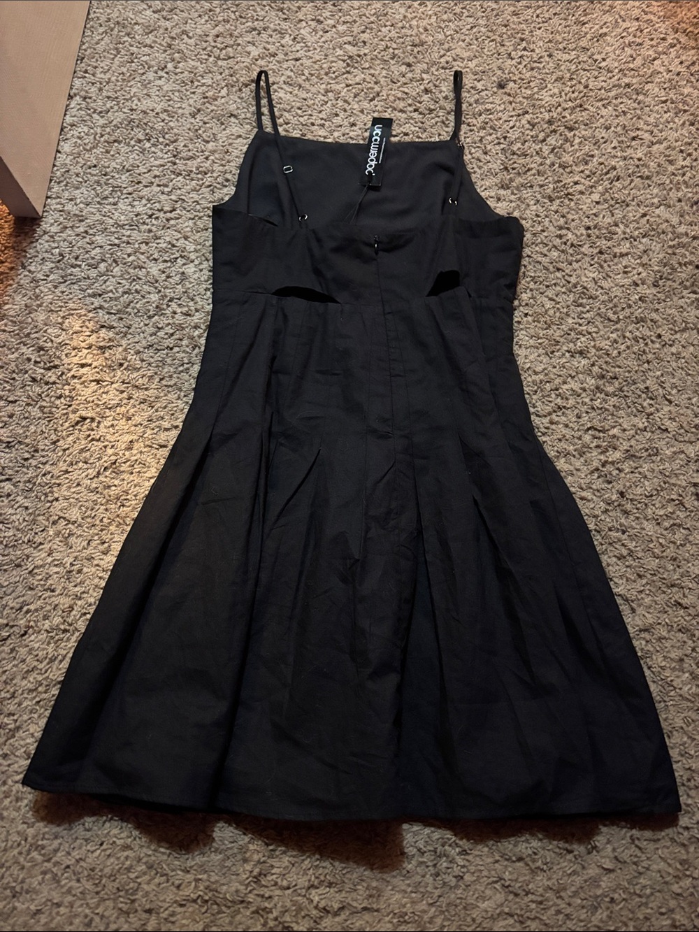 Papermoon Black Spaghetti-Strap A-Line Mini Dress